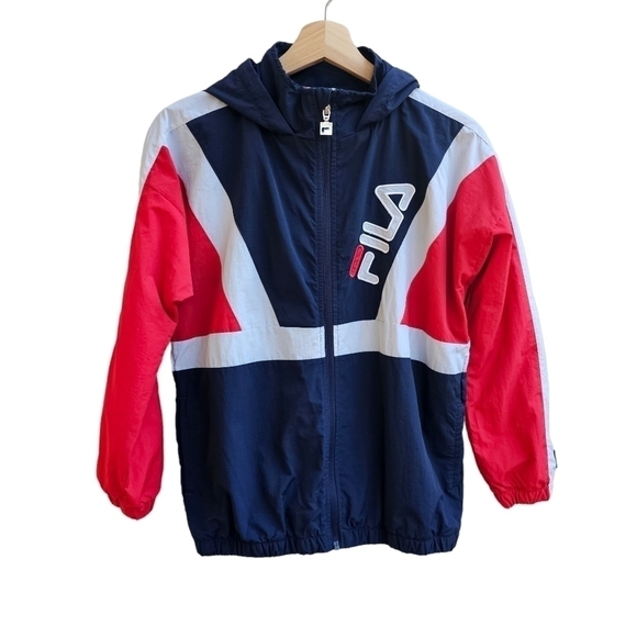 Fila Light-weight Zip-front Jacket with Hood, Fila Logo on Front, Size Medium - Picture 1 of 11